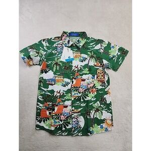 SSLR Big Boys' Santa Claus Party Tropical Ugly Hawaiian Christmas shirt  New Med